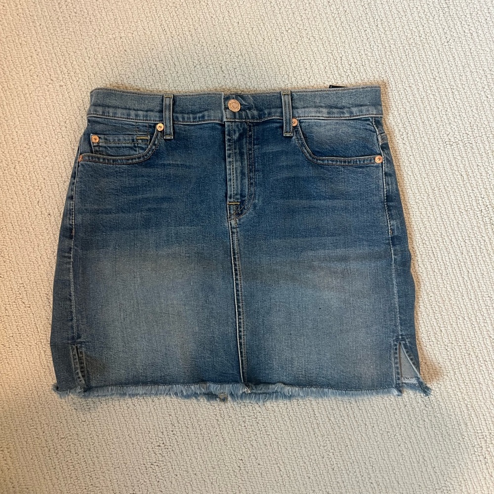 7 For All Mankind Blue Mini Pencil Skirt Casual